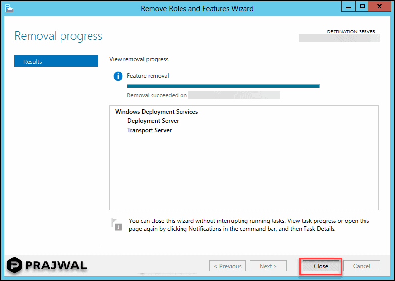 Remove Windows Deployment Services Role