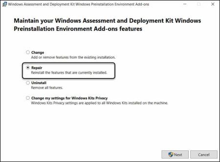 How to Repair Windows ADK Installation - Prajwal.org