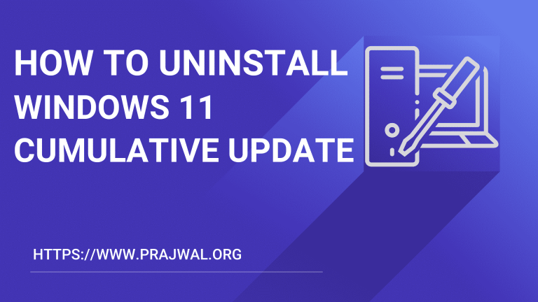 How to Uninstall Windows 11 Cumulative Update