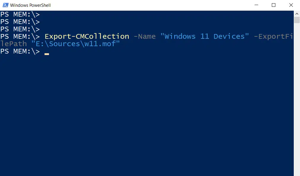 Export SCCM Device Collection using PowerShell
